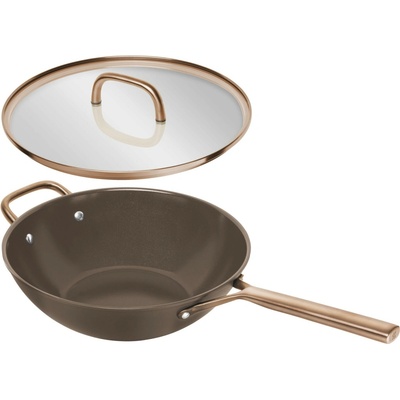 Zwilling Nepřilnavá wok pánev Milano s keramickým povrchem a skleněnou poklicí, Ø 30 cm, hnědá 1035333