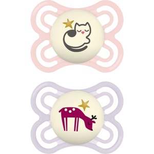 MAM Perfect Night 0+ months биберон Pink/ Purple 2 бр
