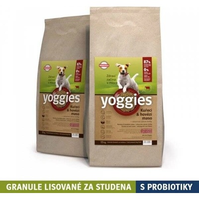 Yoggies Minigranule s kuřecím a hovězím masem 30 kg