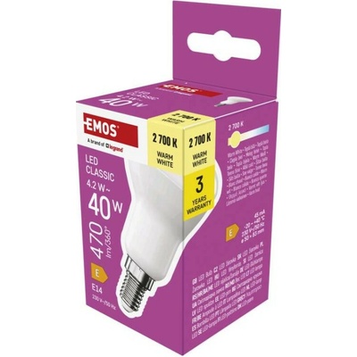 Emos ZQ7E21 LED žárovka Classic R50 E14 4,2 W 40 W 470 lm teplá bílá