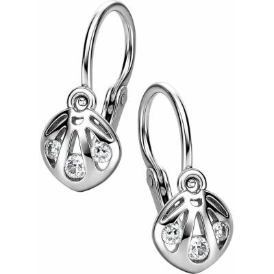 Zlaton Visací náušnice bílé zlato se zirkony 1.3cm 0.85g 000523006220