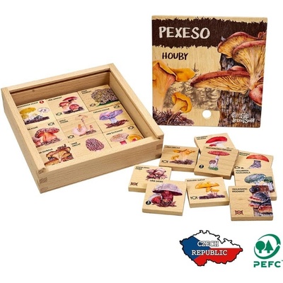 Dřevěné pexeso Houby