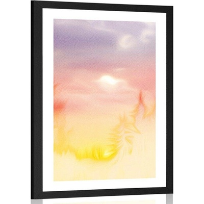 Plakát s paspartou jemné obrysy lesa - 30x45 no frame