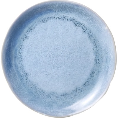 Clay Keramický mělký talíř Aqua ø 26,5 cm – světle modrý akvarelový dekor