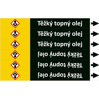 Nadrzenapalivo.cz Značení potrubí ISO 20560, těžký topný olej, polyvinylchlorid, polyester,250 × 26 mm PZAL 008034
