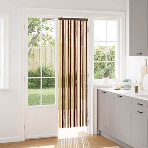 vidaXL Мрежа против насекоми Шенил Кафяв и бежов 56 x 200 cm 100% ПП (42034446)