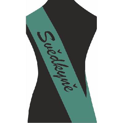 ON-DESIGN Šerpa SVĚDKYNĚ Barva: emerald, Barva potisku: bílá, Fonty písma: Brush Script MT