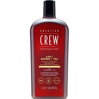 American Crew 3in1 Ginger + Tea šampon kondicionér a sprchový gel 1000 ml
