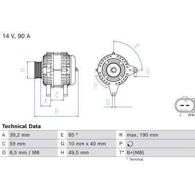 Generátor BOSCH 0 986 086 660 (0986086660)