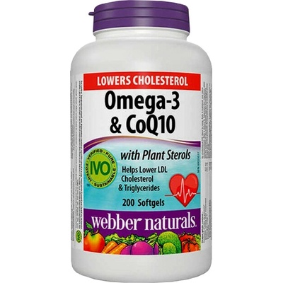 Webber Naturals Lowers Cholesterol Omega 3 and CoQ10 [200 Гел капсули]