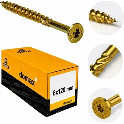 8x120mm 50ks Skrutky do dreva CS - zápustná hlava TORX Domax
