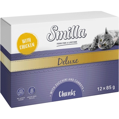 Smilla Deluxe kousky v omáčce s kuřecím, cuketou a mrkví 24 x 85 g