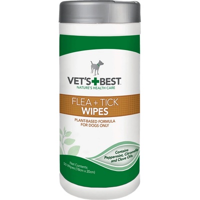Vet's Best Flea Tick WIPES Ubrousky proti blechám a klíšťatům 50 ks