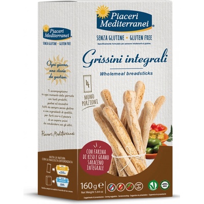Piaceri Mediterranei GRISSINI TYČINKY CELOZRNNÉ 160 g