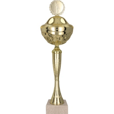 Kovový pohár s poklicí | Zlatý Výška: 22,5 cm 9 cm