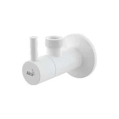 Ventil rohový s filtrom 1/2"×1/2", okrúhly, Alca biela ARV003B