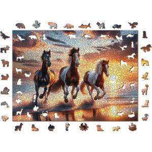 Wooden City - Puzzle Wild Horses on the Beach wooden - 4 000 piese