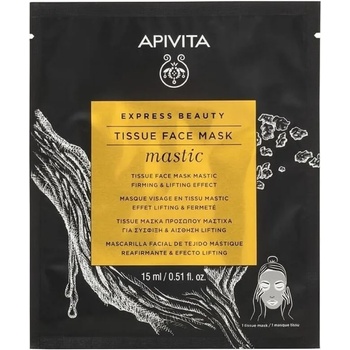 APIVITA Полупрозрачна биоцелулозна маска за лице с Мастикс, Apivita Express Beauty Mastic Tissue Face Mask Firming & Lifting Effect 15ml