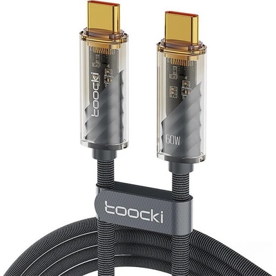 Toocki Кабел Toocki, USB-C към USB-C, 1m, PD 60W, 480Mbps, сив (TXCTT 2-JD03)