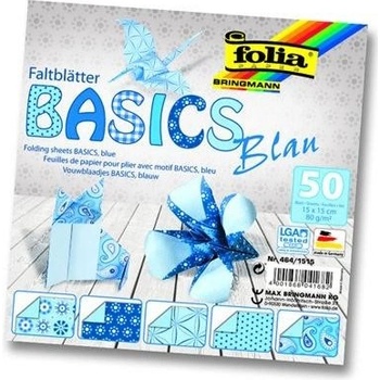 Folia 464/1010 Origami papír Basics 80 g/m2 10 x 10 cm 50 archů modrý