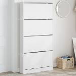 vidaXL Шкаф за обувки с 4 флип чекмеджета бял 80x21x163, 5 см (3214364)