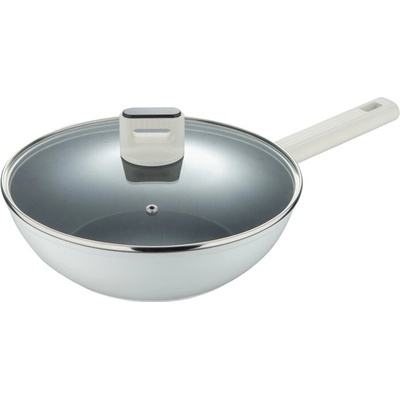 Bergner Panvica WOK s pokrievkou s nepriľnavým povrchom LINES 28 cm