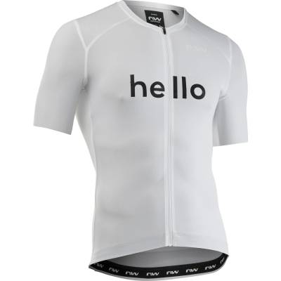 Northwave Мъжка фланелка с къс ръкав за колоездене Northwave Blade Hello Goodbye Jersey Short Sleeve Cycling jersey - White - размер XL (056-3991-0115)