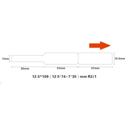 Niimbot A2K88218301 12,5x109 mm 65 ks biele samolepiace štítky na káble