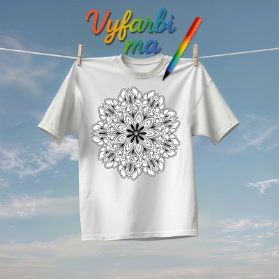 Vyfarbovacie tričko Mandala (Tričko na vymaľovanie)