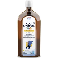 Osavi Norwegian Cod Liver Oil Kids, Omega 3 Norský olej z tresčích jater, pro děti, citrón, 500 mg, 500 ml