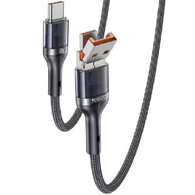 CA165C 2в1 плетен кабел за зареждане и данни - USB-C / USB-A към USB-C - 1, 2 m - черен (87255)
