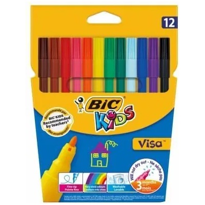 BIC Флумастери BIC Kids Visa, 12 цвята