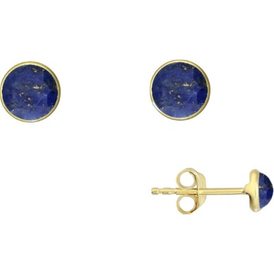 Jantario Pozlátené náušnice s lapis lazuli Gombíček 102415