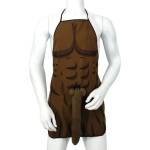  Престилка с мускули и пенис, забавни моменти - Apron 3D Penis Brown (D-243993)