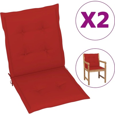 vidaXL Възглавници за столове 2 бр червени 100x50x3 см Оксфорд плат (47558)