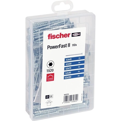 Fischer Meisterbox PowerFast II SK TG TX 562274 sada skrutiek do drevotriesky ocel glavanizované zinkom 1 sada