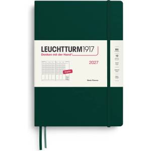 Leuchtturm1917 weekly planner 2027 Composition (B5) - English, Forest Green, 254 x 178 mm, January-December (12 months), weekly overview with hourly grid 7: 00-22: 00 per column, hardcover, 80 g/m2 paper - 400311 (4