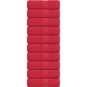 vidaXL Кърпи за гости FROGN 10 бр. червени 30x50 см 360 г/м2 (136925)