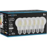 Mexen Vintis 6x LED филаментна крушка E27, A60, 6W, Неутрална - 4000K, 720 lm, прозрачна (L150-E27-0640-00x06)
