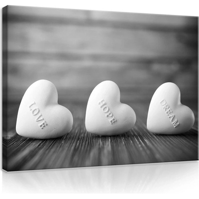 Postershop Obraz na plátně: Love, Hope, Dream - 75x100 cm