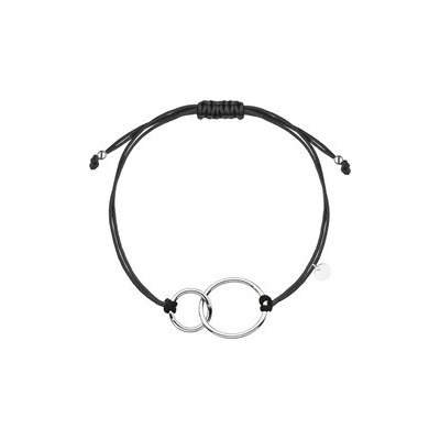 Nubis černý náramek s propojenými kolečky IT0026-K