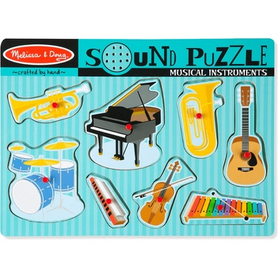 Melissa & Doug - Дървен музикален пъзел с дръжки - Музикални инструменти (8)