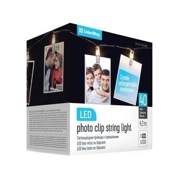 ColorWay LED foto reťaz СolorWay so štipcami 4.2m 40led USB CW-LCP-40L42BU