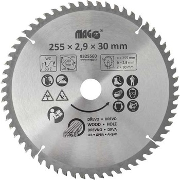 Magg Pilový kotouč 255x2,9x30mm/ 60 zubů střídavě šikmé 9325560