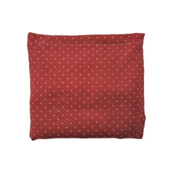 TORF ZIEGLER Polštářek s pšeničným zrnem červený s bílými puntíky 19 x 18 cm