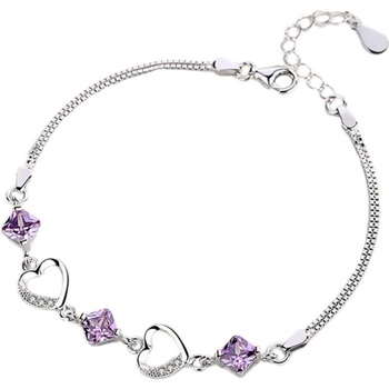 Silenti Jewelry Сребърна гривна "Олицетворение" - Лилав