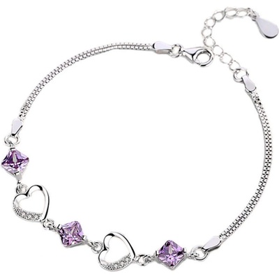 Silenti Jewelry Сребърна гривна "Олицетворение" - Лилав