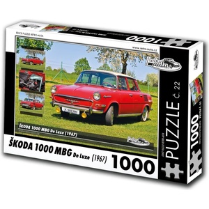 Retro cars - Puzzle Škoda 1000 MBG De Luxe (1967) - 1 000 piese