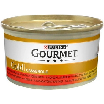 Gourmet Gold Casserole s hovězím a kuřetem v rajčatové omáčce 24 x 85 g