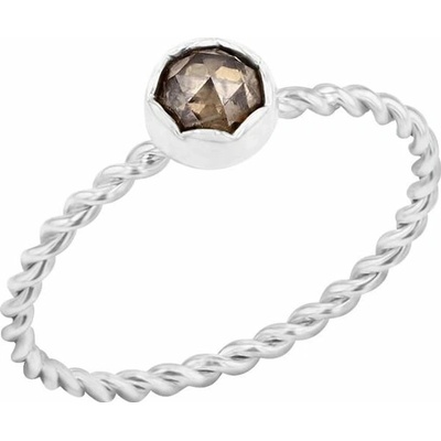 Eppi Prepletený prsteň so salt and pepper diamantom Leena R43729